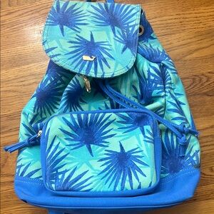 Vineyard Vines Blue and Green Backpack Tropical Design